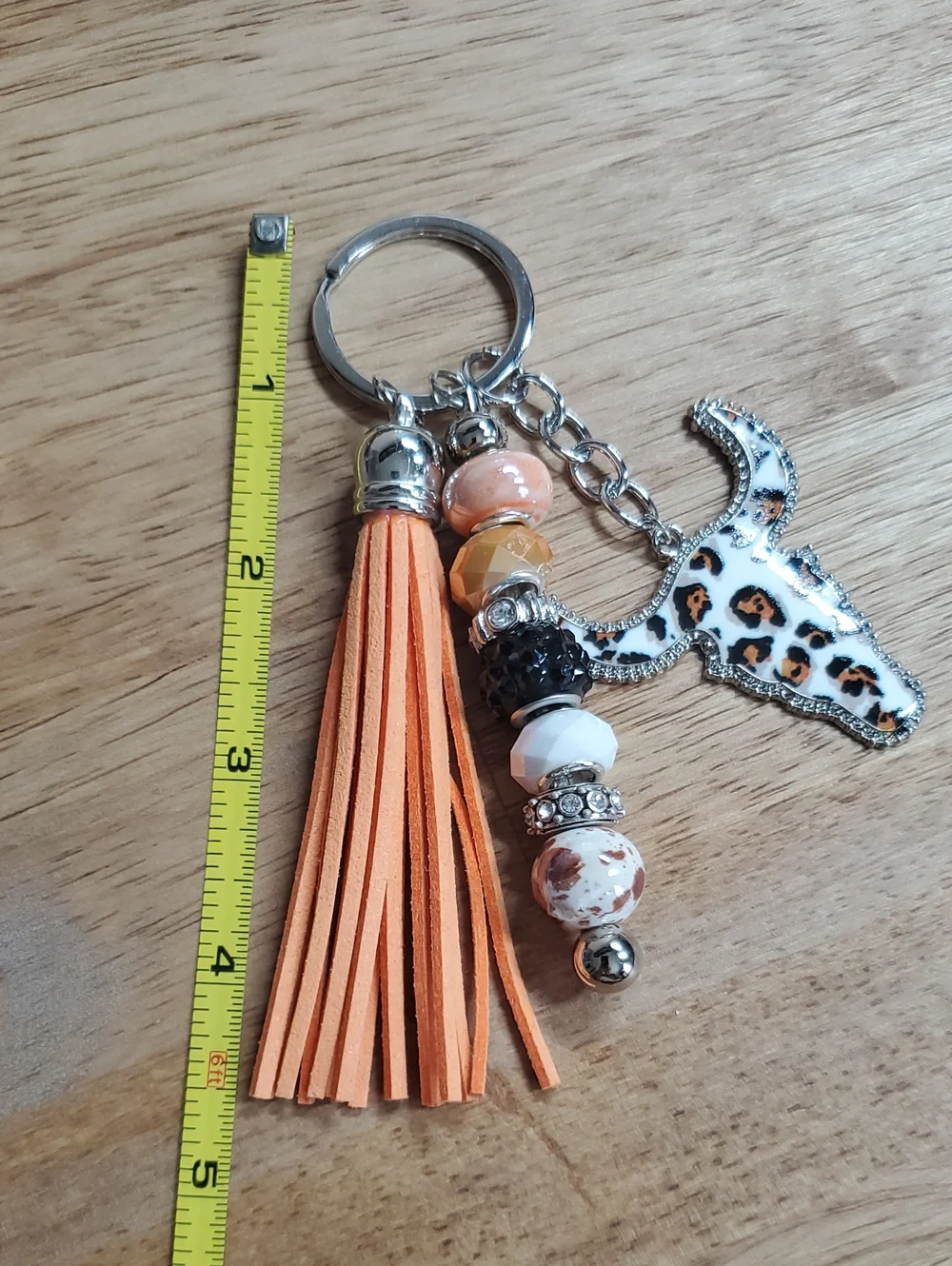 Western Style Orange And Brown Keychain
